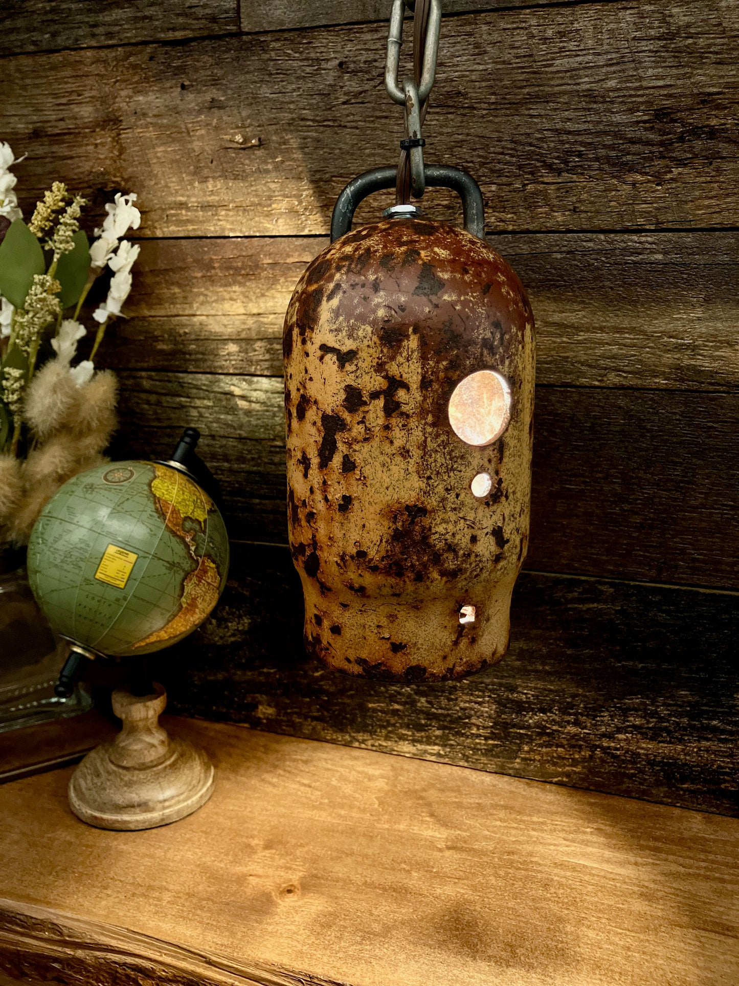 Rustic Industrial Gas Cylinder Cover Pendant Luminary (POS) - The Contraptory
