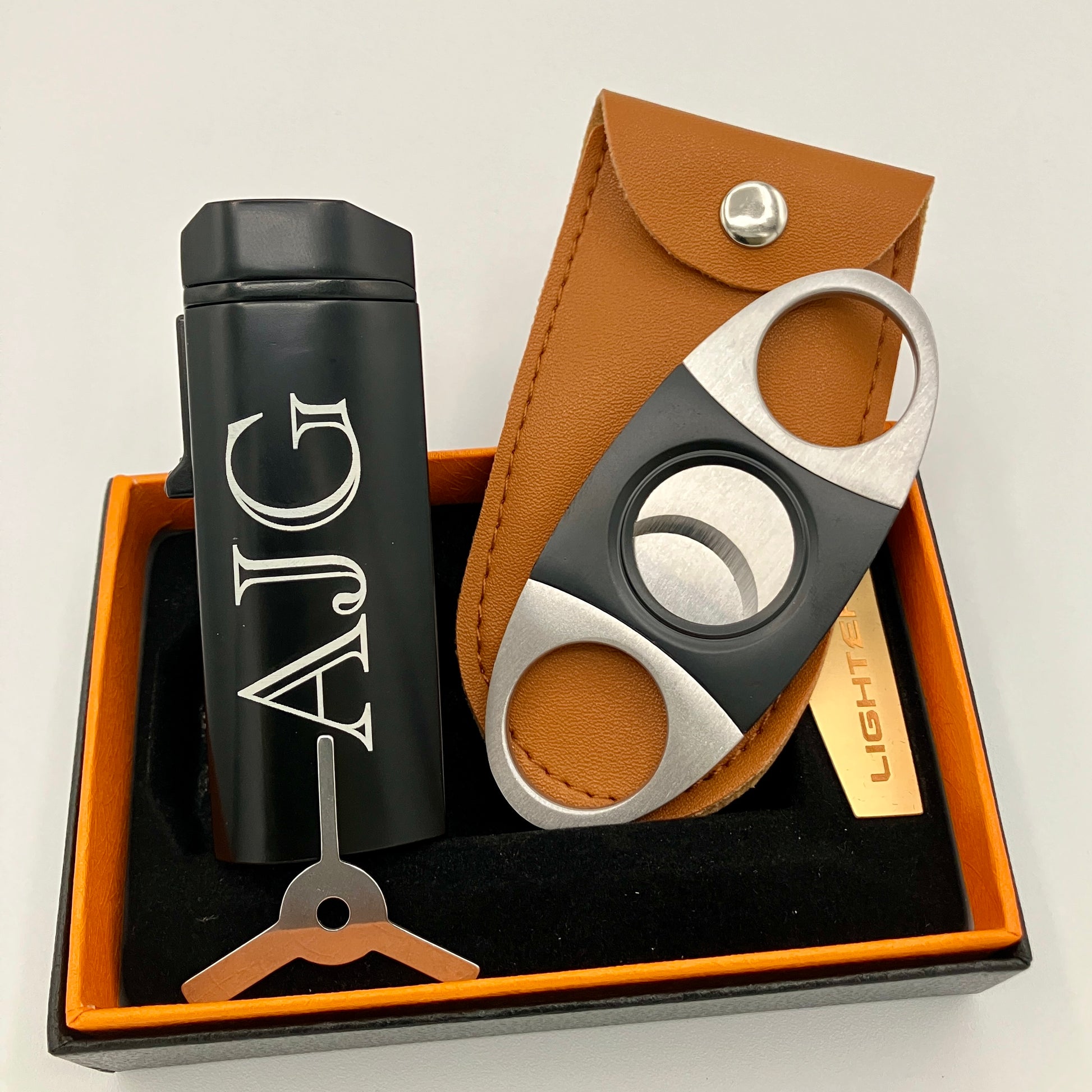 Personalized Cigar Lighter and Cutter Set - The Contraptory