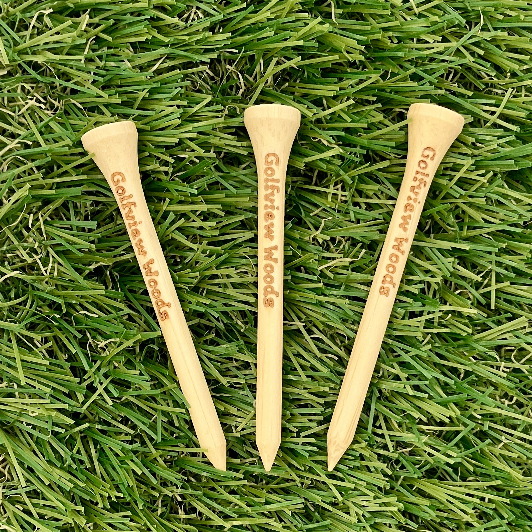 Personalized 2-3/4 inch Bamboo Golf Tees - 12 Pack - The Contraptory