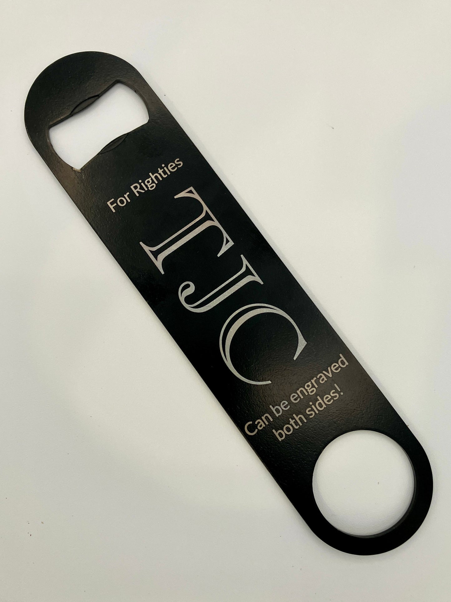 Personalized Flat Stainless Steel Bartender-style Bottle Opener - The Contraptory