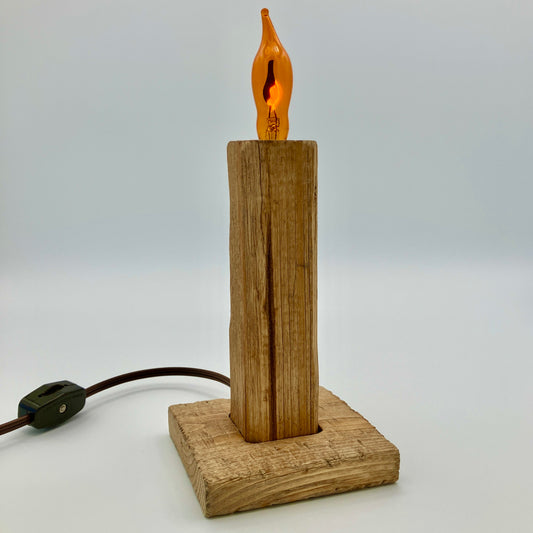 Rustic Wooden Electric Flickering Flameless Candle